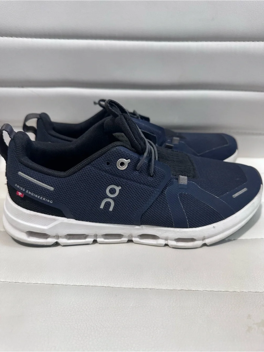On Cloud Sky Youth Athletic Sneakers - Navy, Black and White